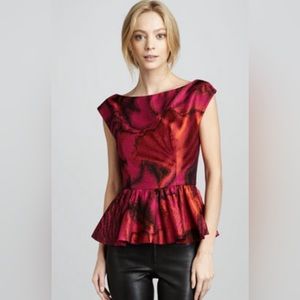 LN Alice + Olivia Kota Peplum Top Small